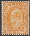 Falkland Islands 1904 KEVII 6d Orange Mint SG47