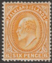 Click for more photos and details Falkland Islands 1904 KEVII 6d Orange Mint SG47