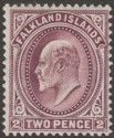 Falkland Islands 1904 KEVII 2d Purple Mint SG45