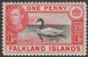 Falkland Islands 1938 KGVI 1d Black and Carmine Mint SG147