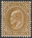 Falkland Islands 1904 KEVII 1sh Brown Mint SG48