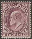 Click for more photos and details Falkland Islands 1904 KEVII 2d Purple Mint SG45