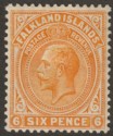 Click for more photos and details Falkland Islands 1925 KGV 6d Yellow-Orange Mint SG78