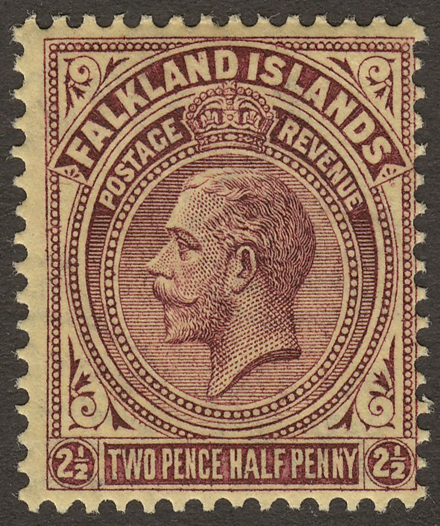 Falkland Islands 1925 KGV 2½d Pale Purple on Pale Yellow Mint SG77a