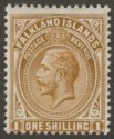 Click for more photos and details Falkland Islands 1921 KGV 1sh Deep Ochre Mint SG79