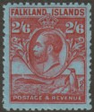 Click for more photos and details Falkland Islands 1929 KGV Whale and Penguins 2sh6d Carmine on Blue Mint SG123