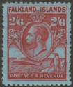 Falkland Islands 1929 KGV Whale and Penguins 2sh6d Carmine on Blue Mint SG123