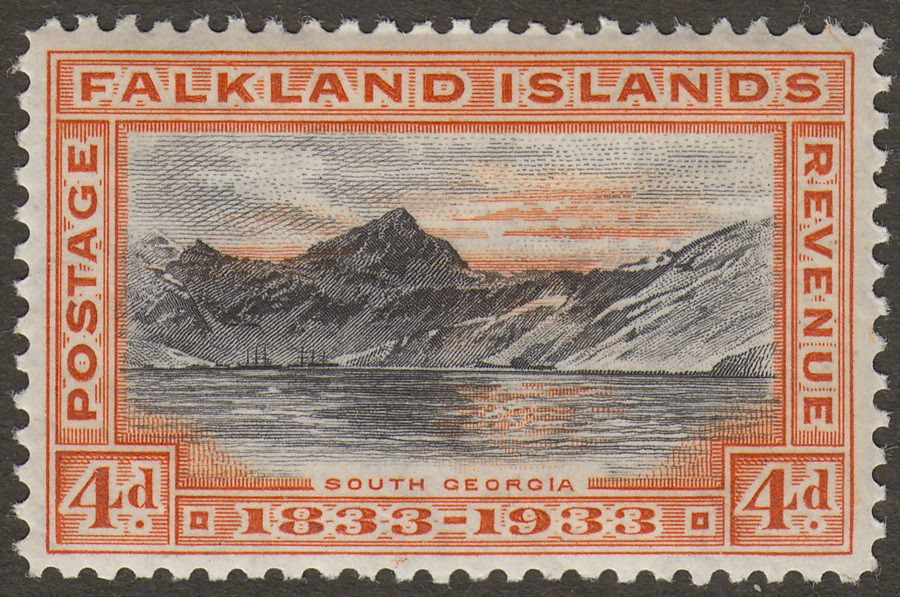 Falkland Islands 1933 KGV Centenary 4d South Georgia Mint SG132