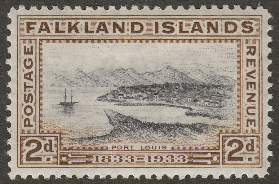 Falkland Islands 1933 KGV Centenary 2d Port Louis Mint SG130