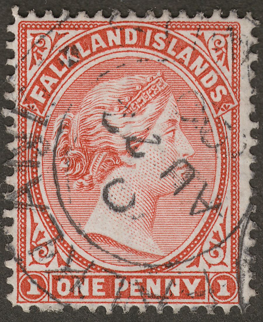 Falkland Islands 1899 QV 1d Pale Red Used SG23 British Commonwealth