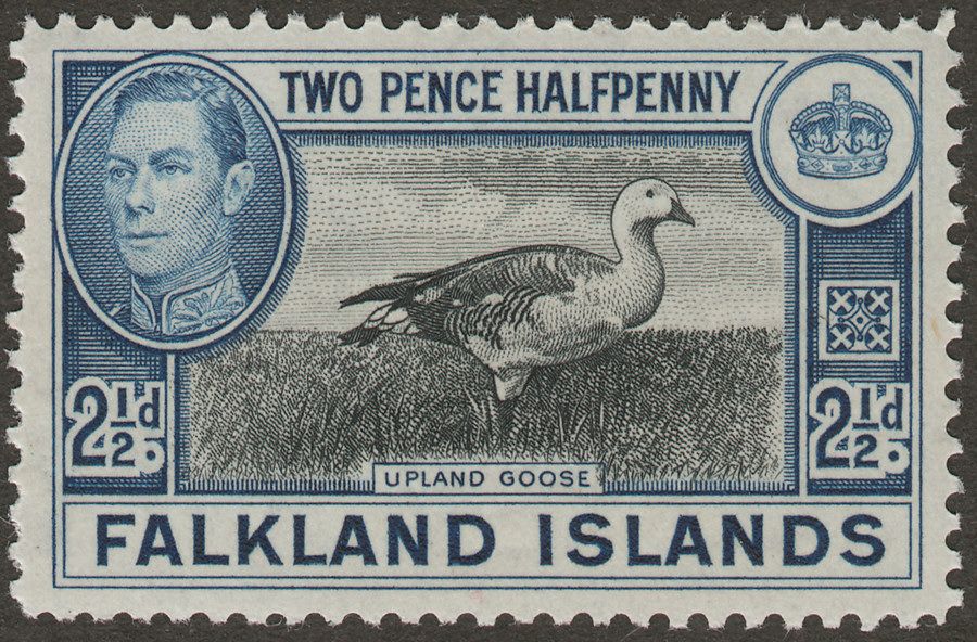 Falkland Islands 1949 KGVI 2½d Black and Blue Mint SG152