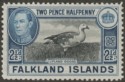 Click for more photos and details Falkland Islands 1949 KGVI 2½d Black and Blue Mint SG152