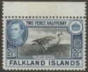 Falkland Islands 1949 KGVI 2½d Black and Blue Mint SG152