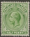 Click for more photos and details Falkland Islands 1912 KGV ½d Yellow-Green Mint SG60