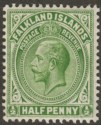 Falkland Islands 1912 KGV ½d Yellow-Green Mint SG60