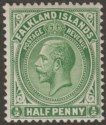 Click for more photos and details Falkland Islands 1920 KGV ½d Dull Bluish Green Mint SG60d