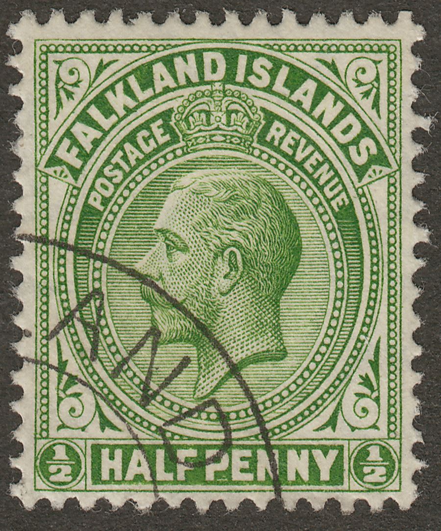 Falkland Islands 1912 KGV ½d Yellow-Green Used SG60