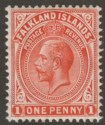 Click for more photos and details Falkland Islands 1912 KGV 1d Orange-Red Mint SG61