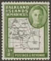 Click for more photos and details Falkland Islands Dependencies 1946 KGVI ½d w Variety Dot By Oval Mint SG G1d