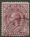 Click for more photos and details Falkland Islands 1914 KGV 2d Deep Reddish Purple Line Perf Used SG62a cat £160