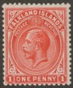 Click for more photos and details Falkland Islands 1920 KGV 1d Orange-Vermilion Mint SG61d