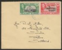 Click for more photos and details Falkland Islands Dependencies 1946 KGVI Sth George Opt 2d + Non-Op ½d Cover - UK