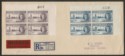 Click for more photos and details Falkland Islands 1947 KGVI Victory 1d 3d Sheet Number Blocks Used Insured Cover