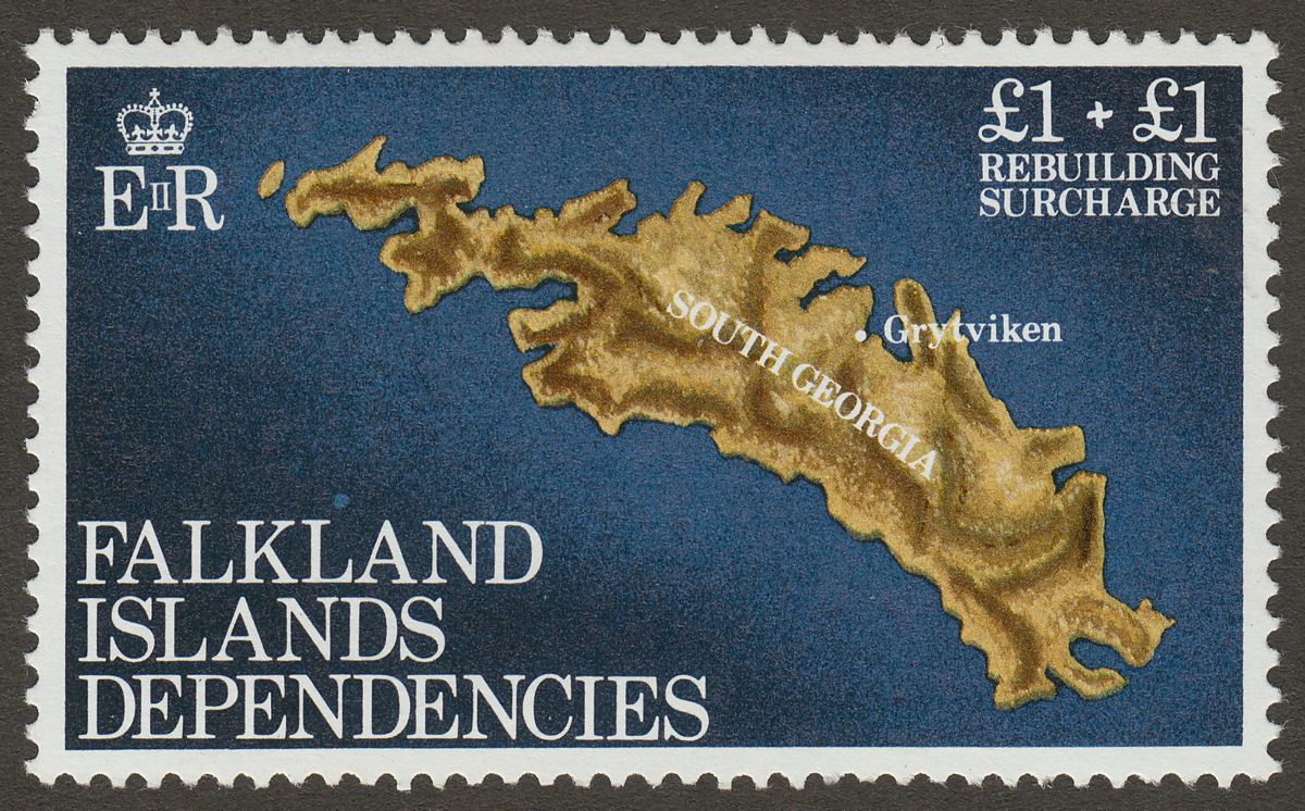 Falkland Islands Dependencies 1982 Rebuilding Fund watermark Inverted SG112w