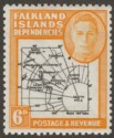 Click for more photos and details Falkland Islands Dependencies 1946 KGVI 6d w Variety Dot By Oval Mint SG G6d