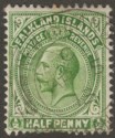 Click for more photos and details Falkland Islands 1913 KGV ½d Green Used with NEW ISLAND code C Postmark AP 5