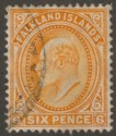 Click for more photos and details Falkland Islands 1904 KEVII 6d Orange Used SG47 cat £48 part postmark