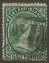 Click for more photos and details Falkland Islands 1892 QV ½d Green Used SG16 with Pointed Nose FI Cork Postmark