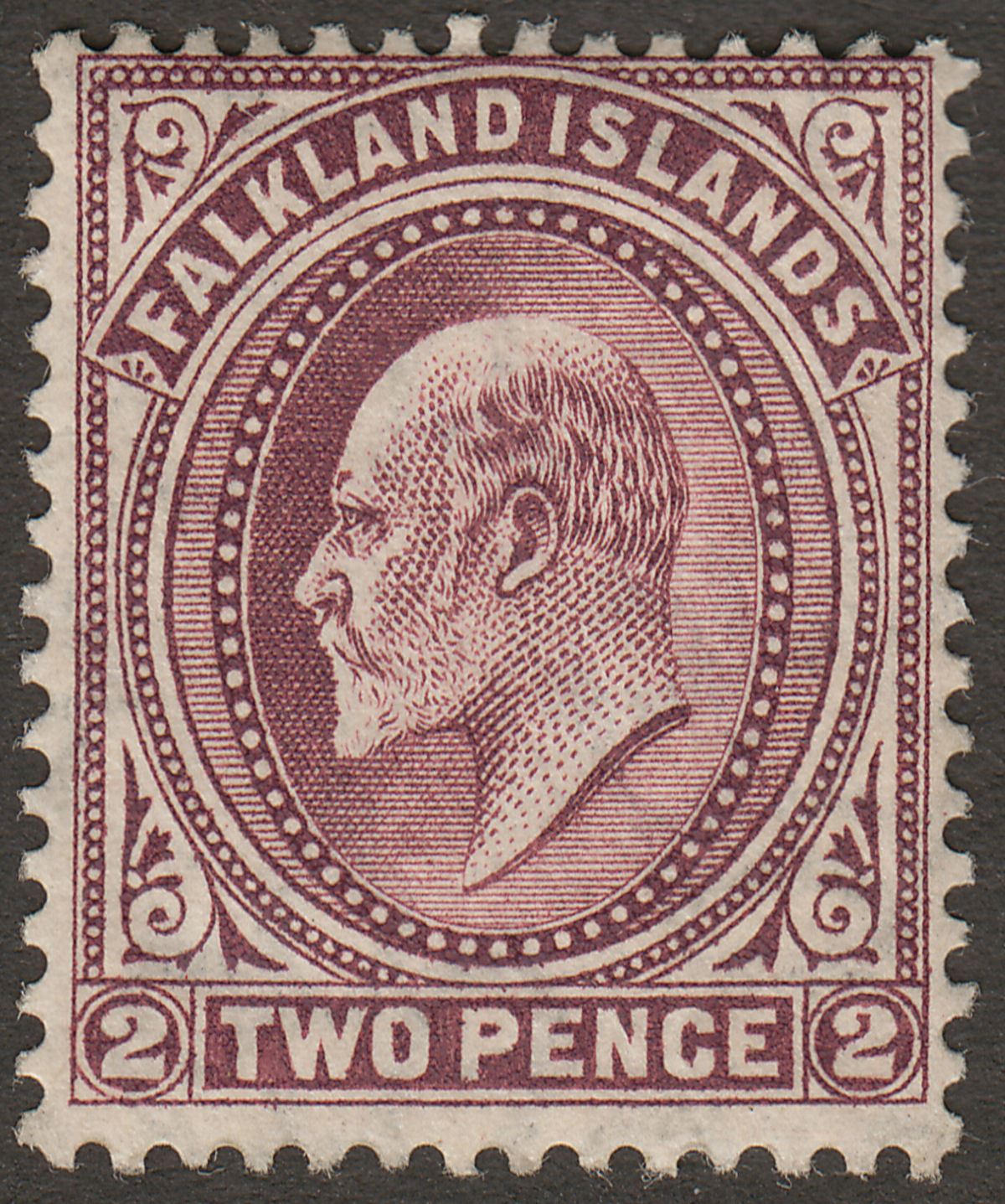 Falkland Islands 1912 KEVII 2d Reddish Purple Mint SG45b cat £225 with BPA Cert