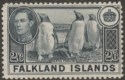 Click for more photos and details Falkland Islands 1938 KGVI Penguins 2sh6d Slate Mint SG160