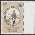 Click for more photos and details Falkland Islands 1981 QEII Royal Wedding 13p watermark Inverted SG403w