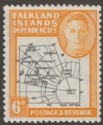 Falkland Islands Dependencies 1946 KGVI 6d w Variety Dot By Oval Mint SG G6d