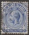 Click for more photos and details Falkland Islands 1912 KGV 2½d Deep Bright Blue Used SG63