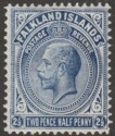 Click for more photos and details Falkland Islands 1916 KGV 2½d Deep Milky Blue Line Perf Mint SG63b