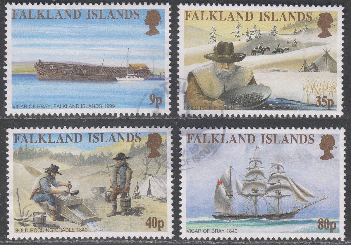 Falkland Islands 1999 QEII California Goldrush Set Used SG854-857 cat £18
