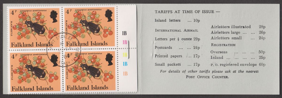 Falkland Islands 1988 Insects Stamp Booklet CTO Used SG SB7 PORT STANLEY Pmk