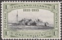 Click for more photos and details Falkland Islands 1933 KGV Centenary Government House 1sh Mint SG134 c £75 faulty