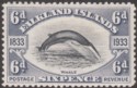 Falkland Islands 1933 KGV Centenary Fin Whale 6d Black + Slate Mint SG133 cat£80