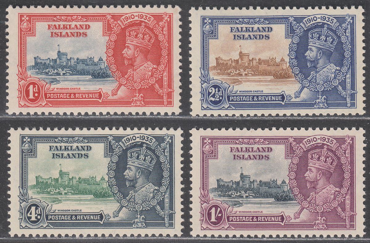 Falkland Islands 1935 KGV Silver Jubilee Set Mint SG139-142 cat £55 toned gum