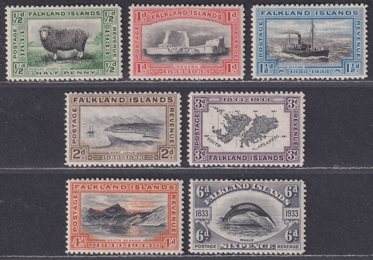 Falkland Islands 1933 KGV Centenary Set to 6d Mint SG127-133 cat £180
