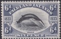 Falkland Islands 1933 KGV Centenary Fin Whale 6d Black + Slate Mint SG133 cat£80