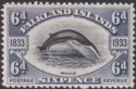 Falkland Islands 1933 KGV Centenary Fin Whale 6d Black + Slate Mint SG133 cat£80