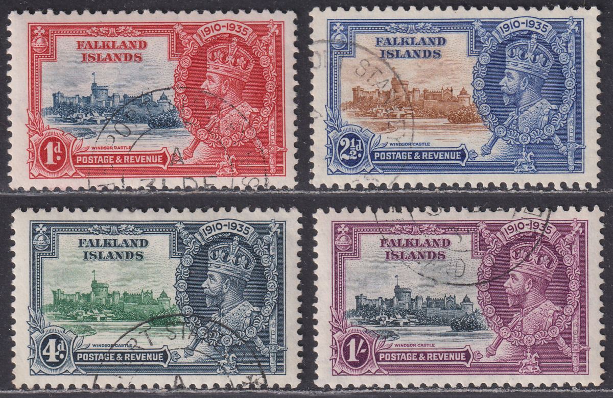 Falkland Islands 1935 KGV Silver Jubilee Set Used SG139-142 cat £16