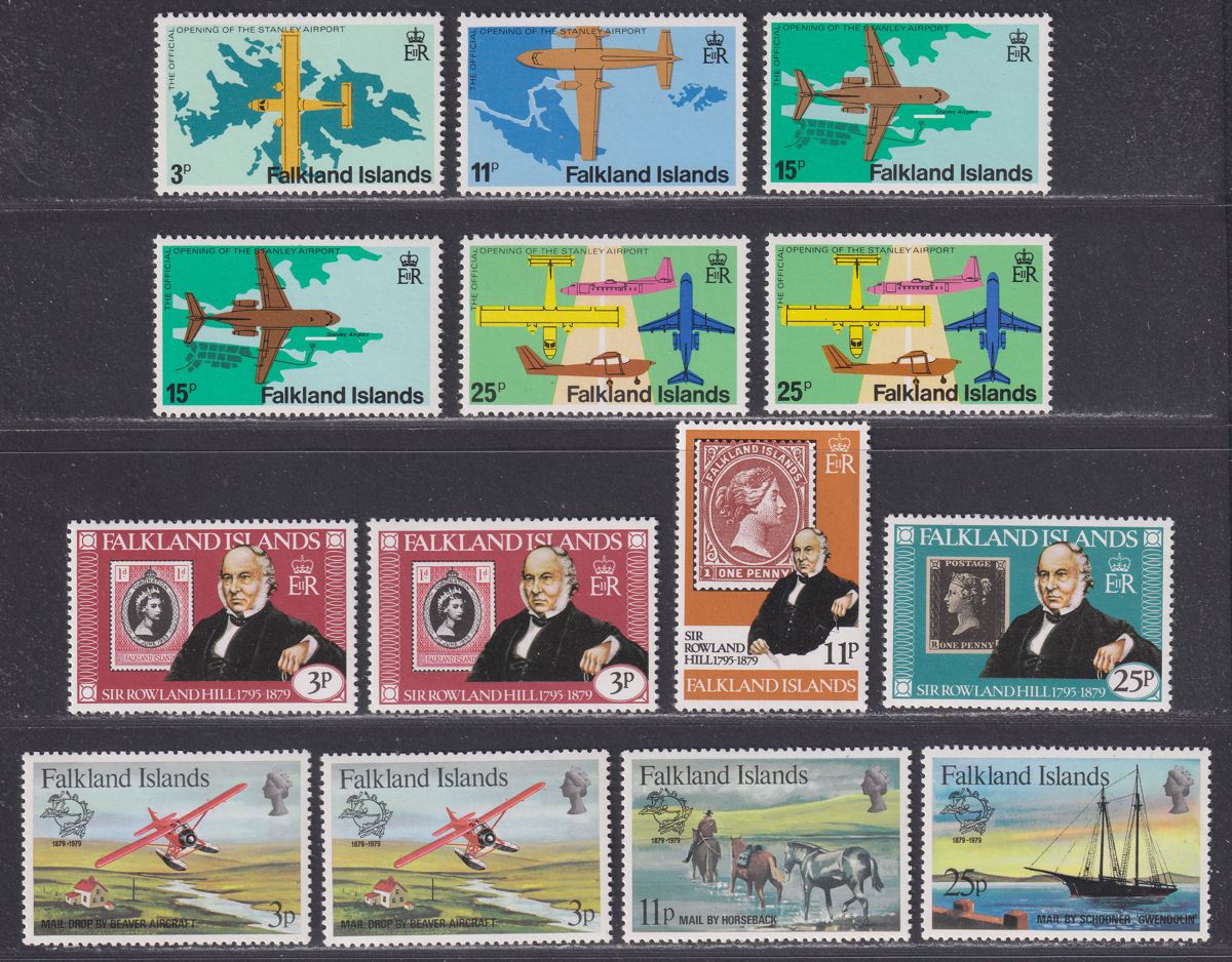 Falkland Islands 1976-79 QEII Mint Selection inc Sheep Farming, Direct Flight
