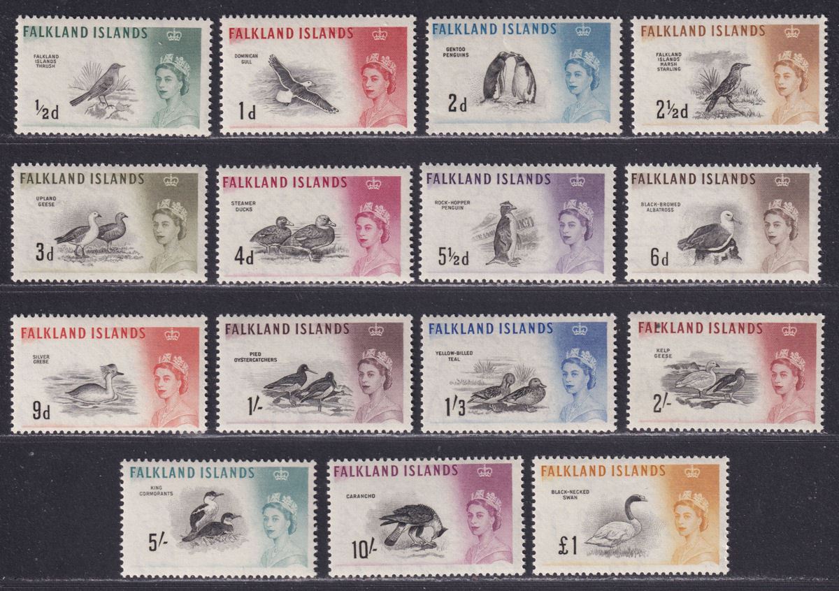 Falkland Islands 1960 QEII Birds Set UM Mint SG193-207 cat £180 MNH