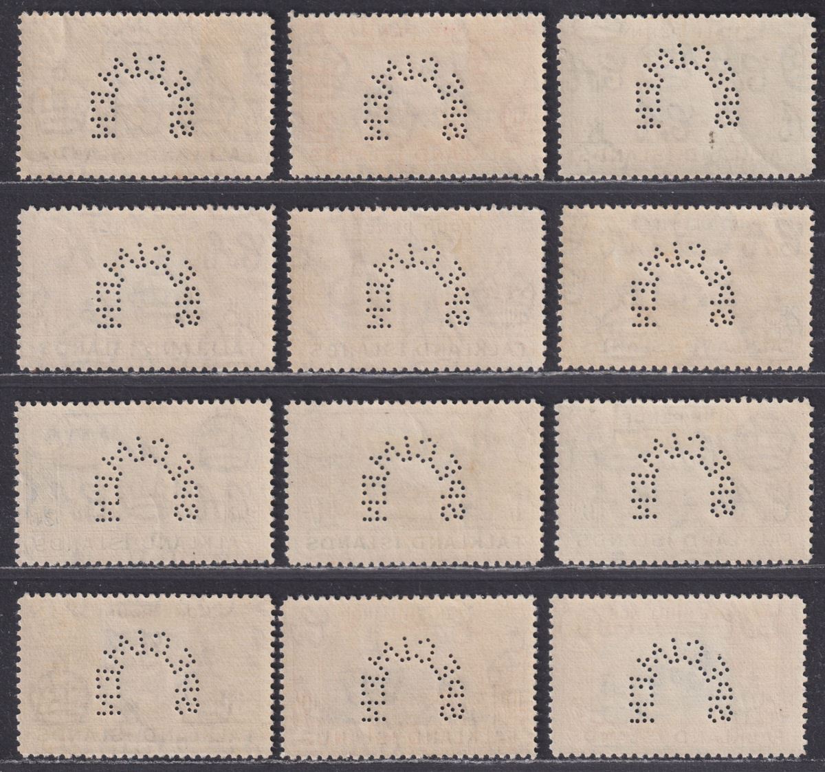 Falkland Islands 1938 King George VI SPECIMEN Perf Part Set to £1 Mint